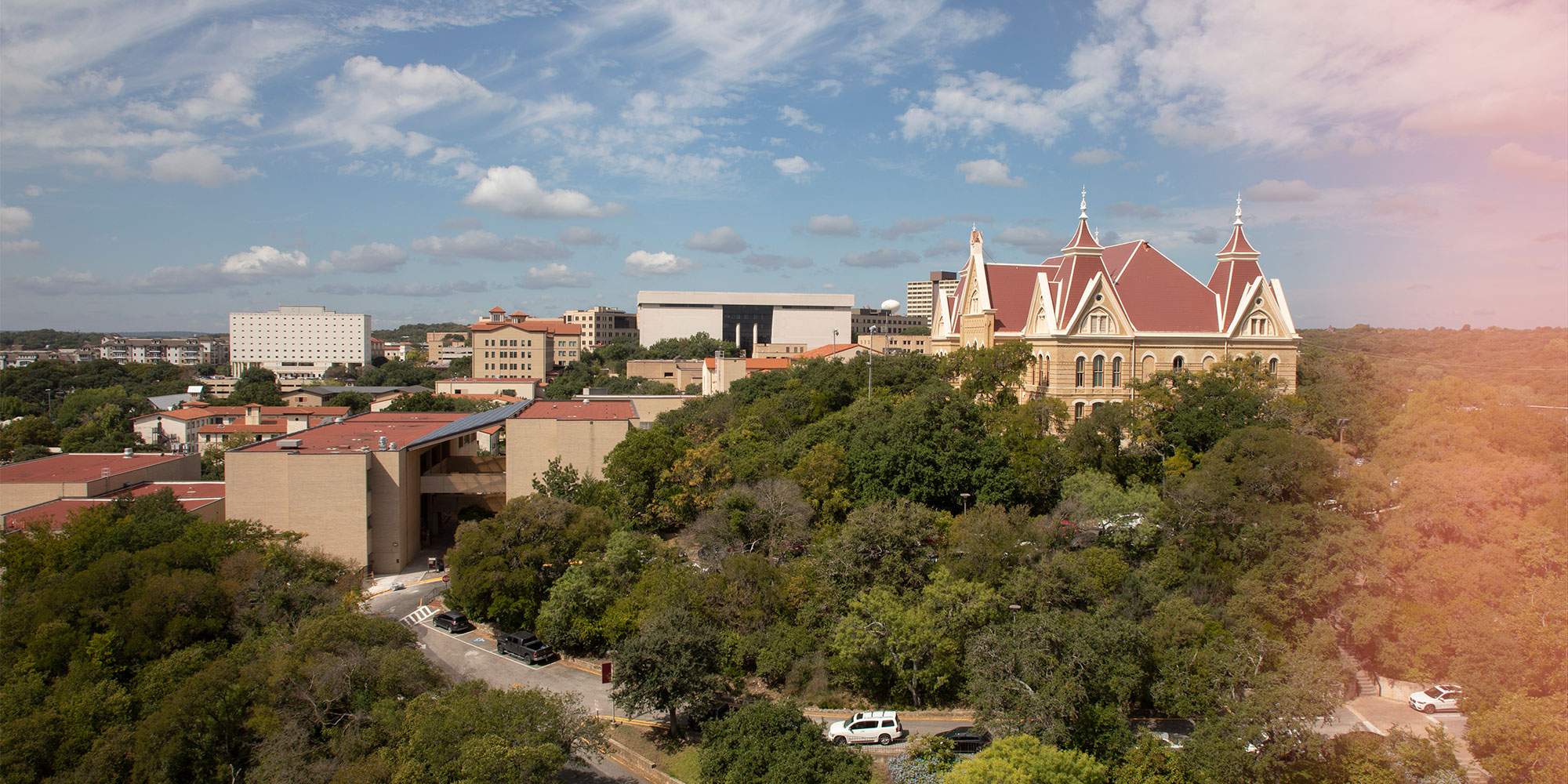 nature image of texas state university building